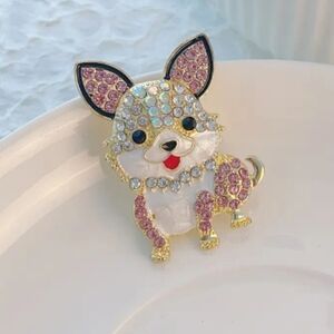 Sparkling Chihuahua or a Corgi Brooch for Kids